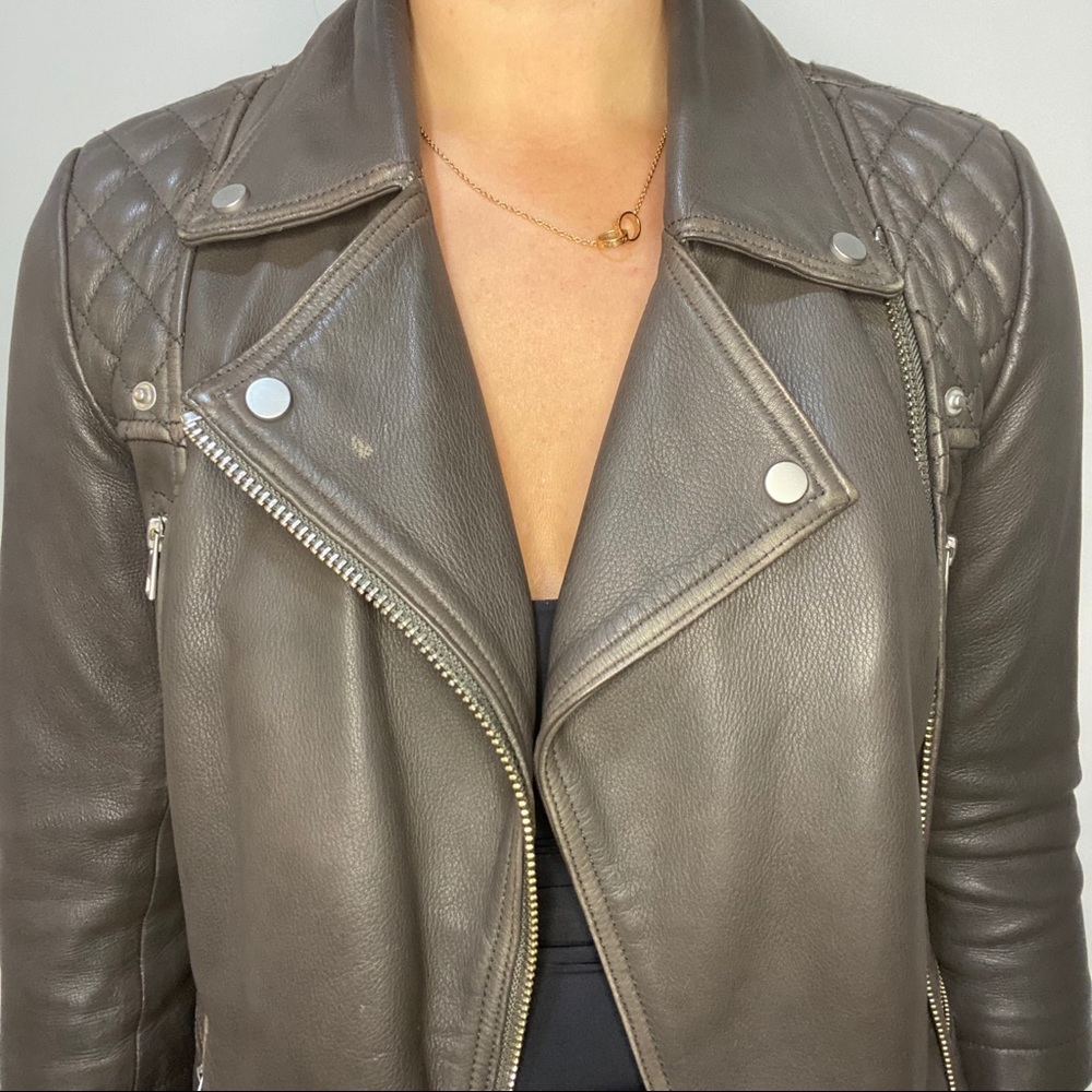 AllSaints Limited Biker/Moto Leather Jacket - Picture 6 of 11